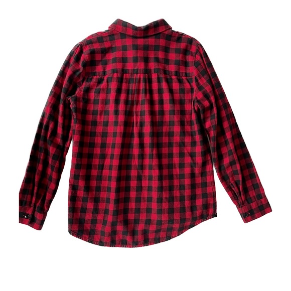 Madewell Flannel Popover Shirt, Buffalo Plaid Check, red black, Small - Picture 3 of 6
